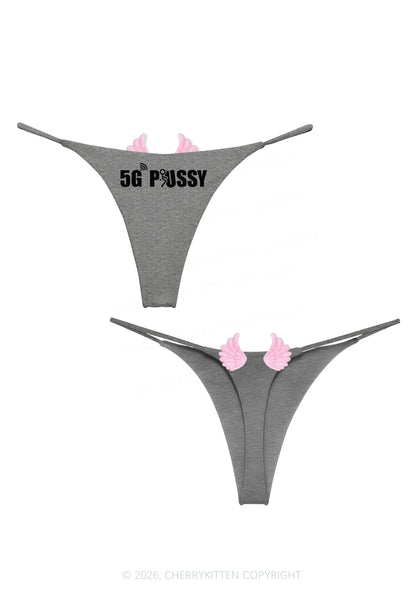 Puxxy Y2K Goth Angel Wings Bikini String Thong Cherrykitten