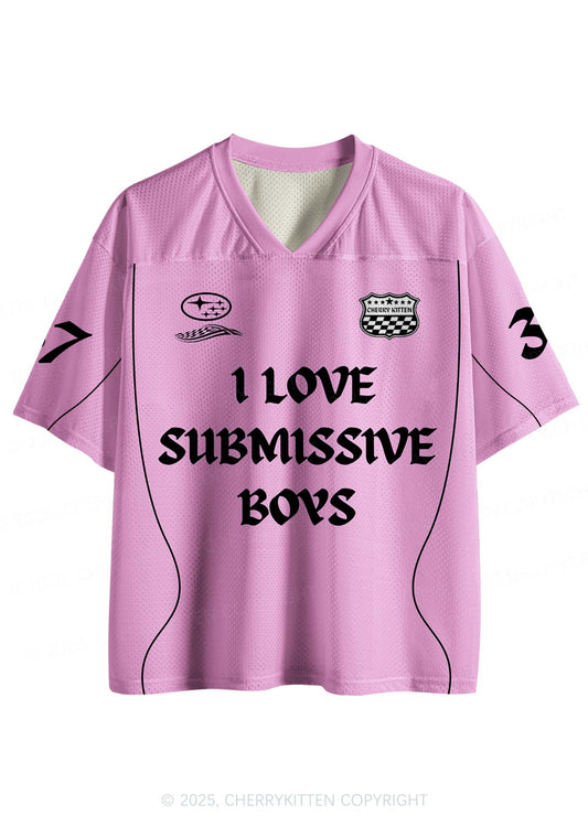 Custom Pink I Love S Boys Y2K Sport Jersey Shirts Cherrykitten