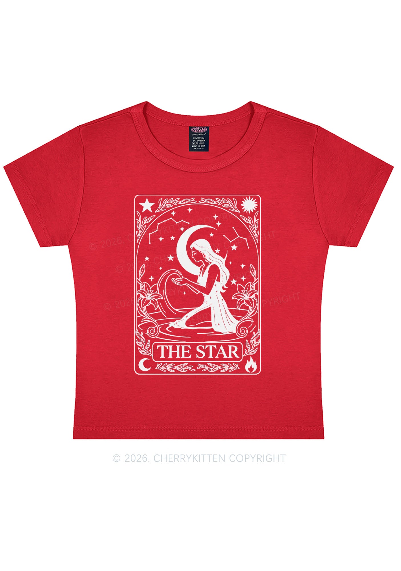 Halloween The Star Kneeling Woman Y2K Baby Tee Cherrykitten