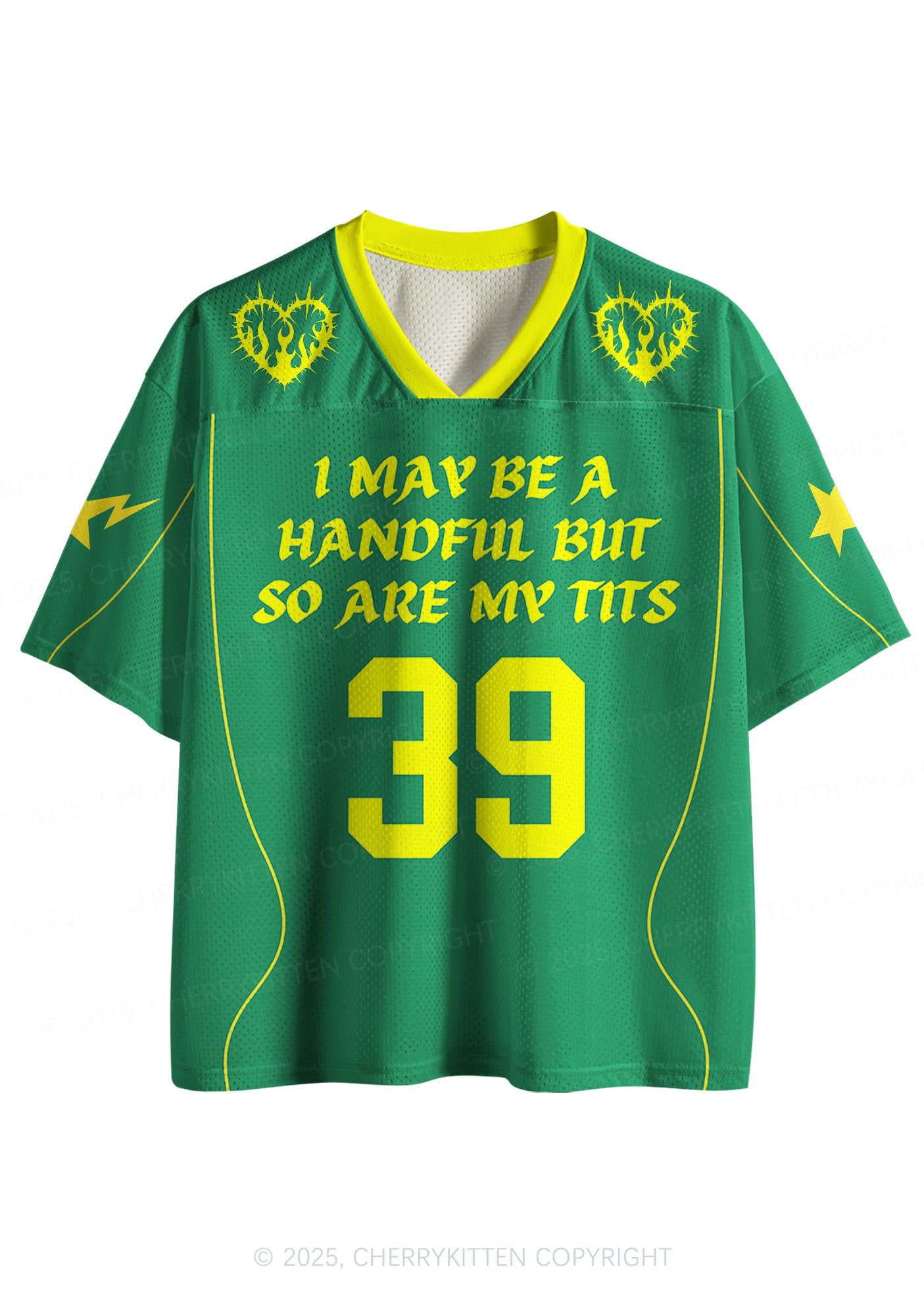 Custom Green May Be Handful Y2K Sport Jersey Shirts Cherrykitten