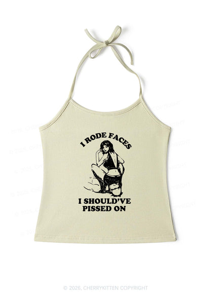 I Rode Faces Y2K Halter Neck Cami Cherrykitten