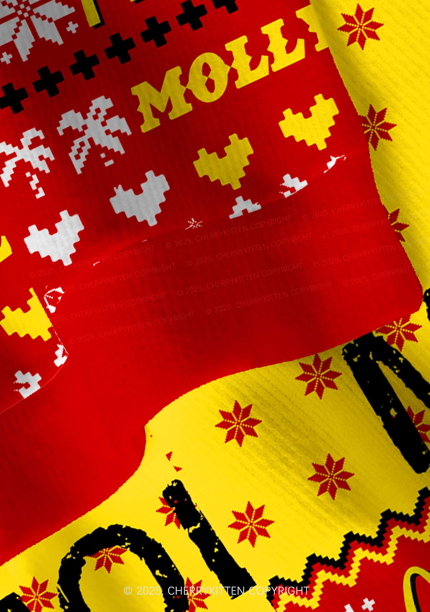 Red Molly Y2K Christmas Cardigan Knit Sweatshirt Cherrykitten
