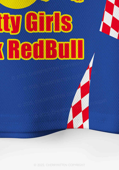 Custom Pretty Girls Drink Redbull Y2K Crop Sport Jersey Shirts Cherrykitten