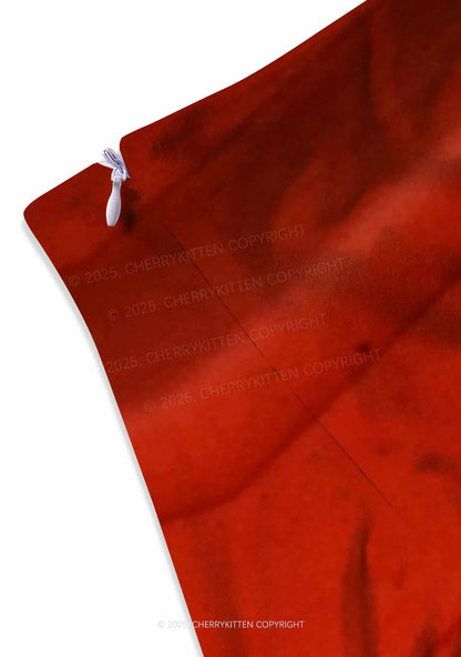 Caution Wet Floor Y2K Print Mini Skirt Cherrykitten