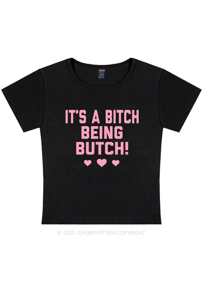 Bxxch Being Butch Y2K Baby Tee Cherrykitten