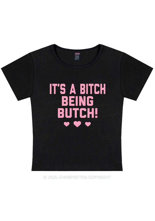 Bxxch Being Butch Y2K Baby Tee Cherrykitten