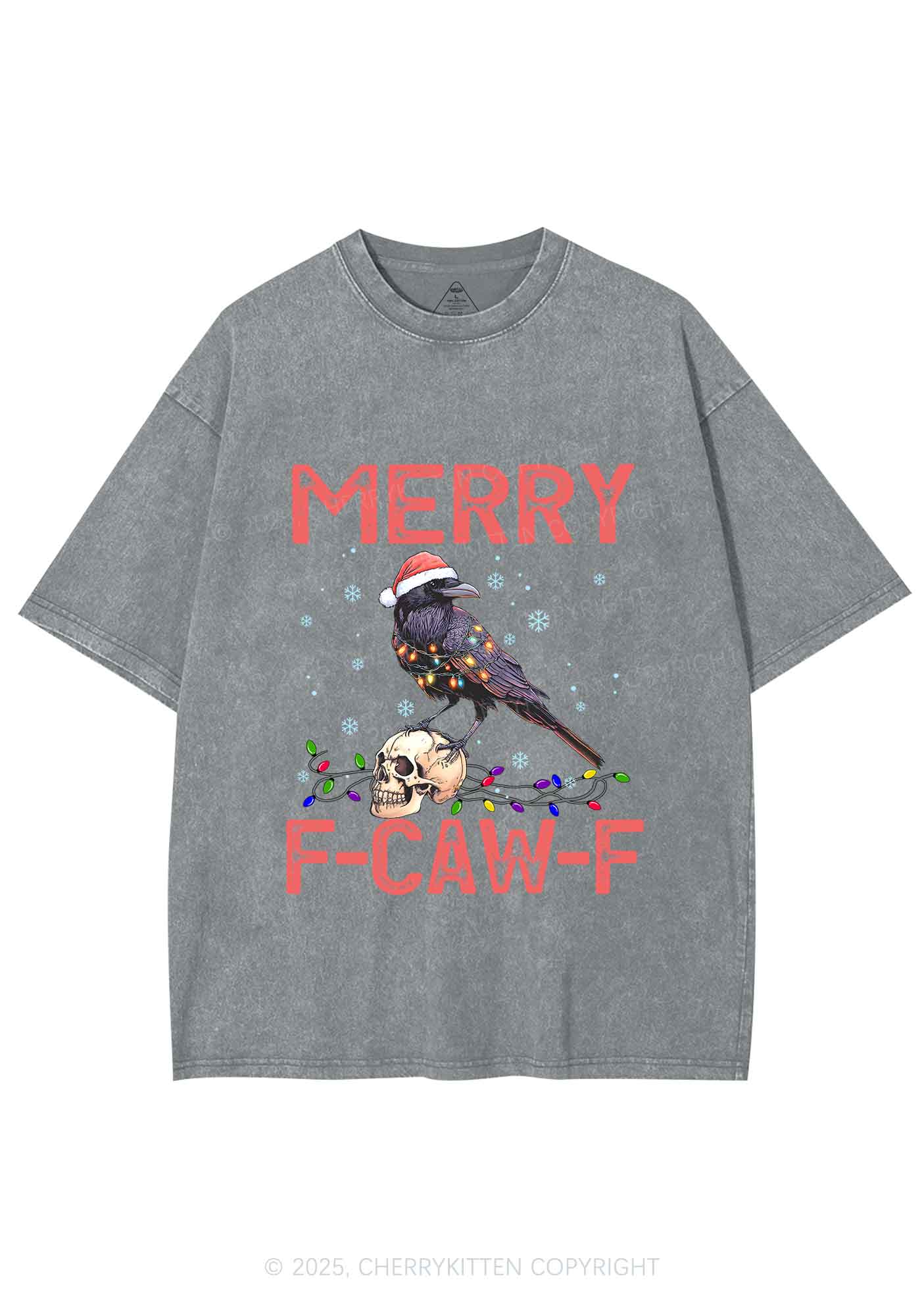 Christmas Merry Fcawf Y2K Shirts Washed Tee Cherrykitten