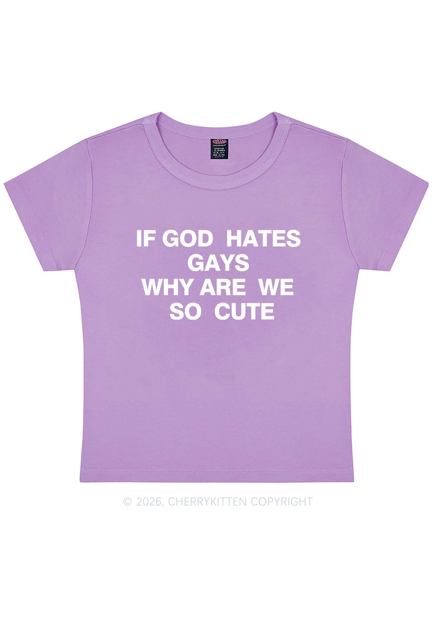If God Hates Gays Pride Y2K Baby Tee Cherrykitten