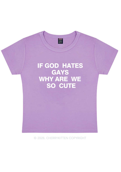 If God Hates Gays Pride Y2K Baby Tee Cherrykitten