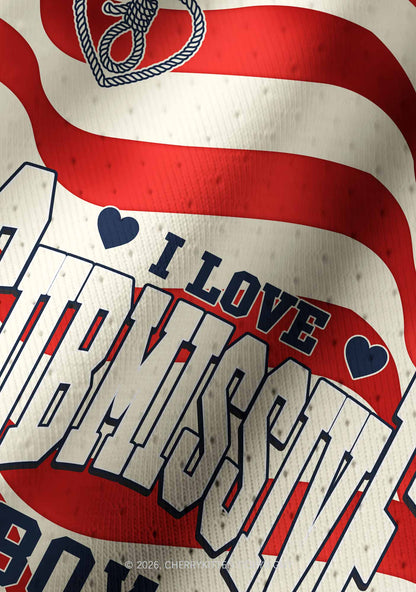 I Love S Boys Y2K Crop Football Jersey Shirts Cherrykitten