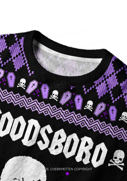 Halloween Horror Film Club Y2K Christmas Knit Sweatshirt Cherrykitten