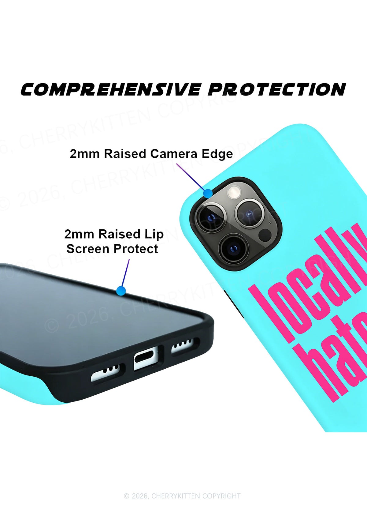 Locally Hated On Blue Y2K Phone Case Cherrykitten