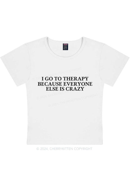 Curvy I Go To Therapy Y2K Baby Tee Cherrykitten