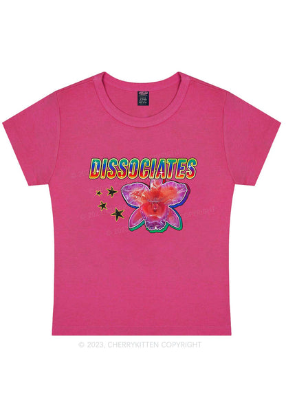 Curvy Dissociates Flower Y2K Baby Tee Cherrykitten