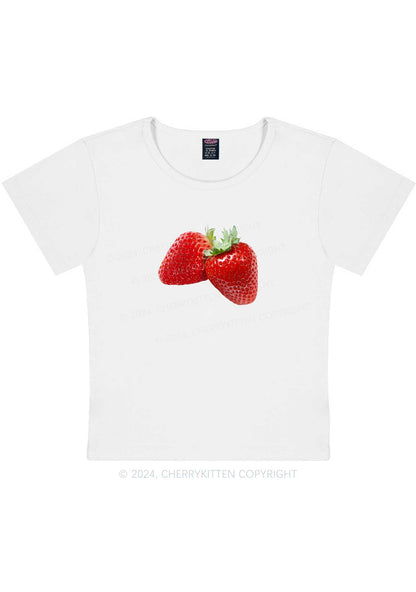 Pretty Strawberry Y2K Baby Tee Cherrykitten