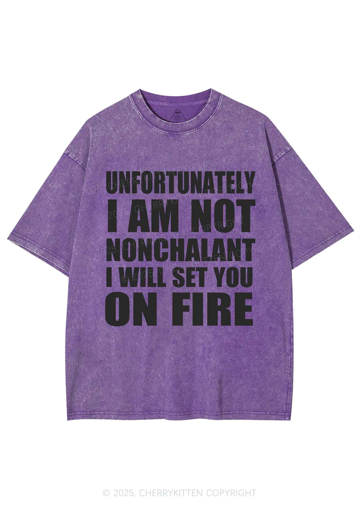 I Am Not On Fire Y2K Shirts Washed Tee Cherrykitten