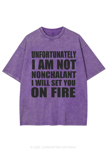 I Am Not On Fire Y2K Shirts Washed Tee Cherrykitten