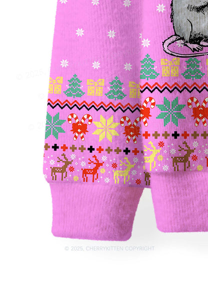 Four Rats Y2K Christmas Knit Sweatshirt Cherrykitten