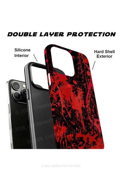 Halloween Red Blood On Black Y2K Phone Case Cherrykitten