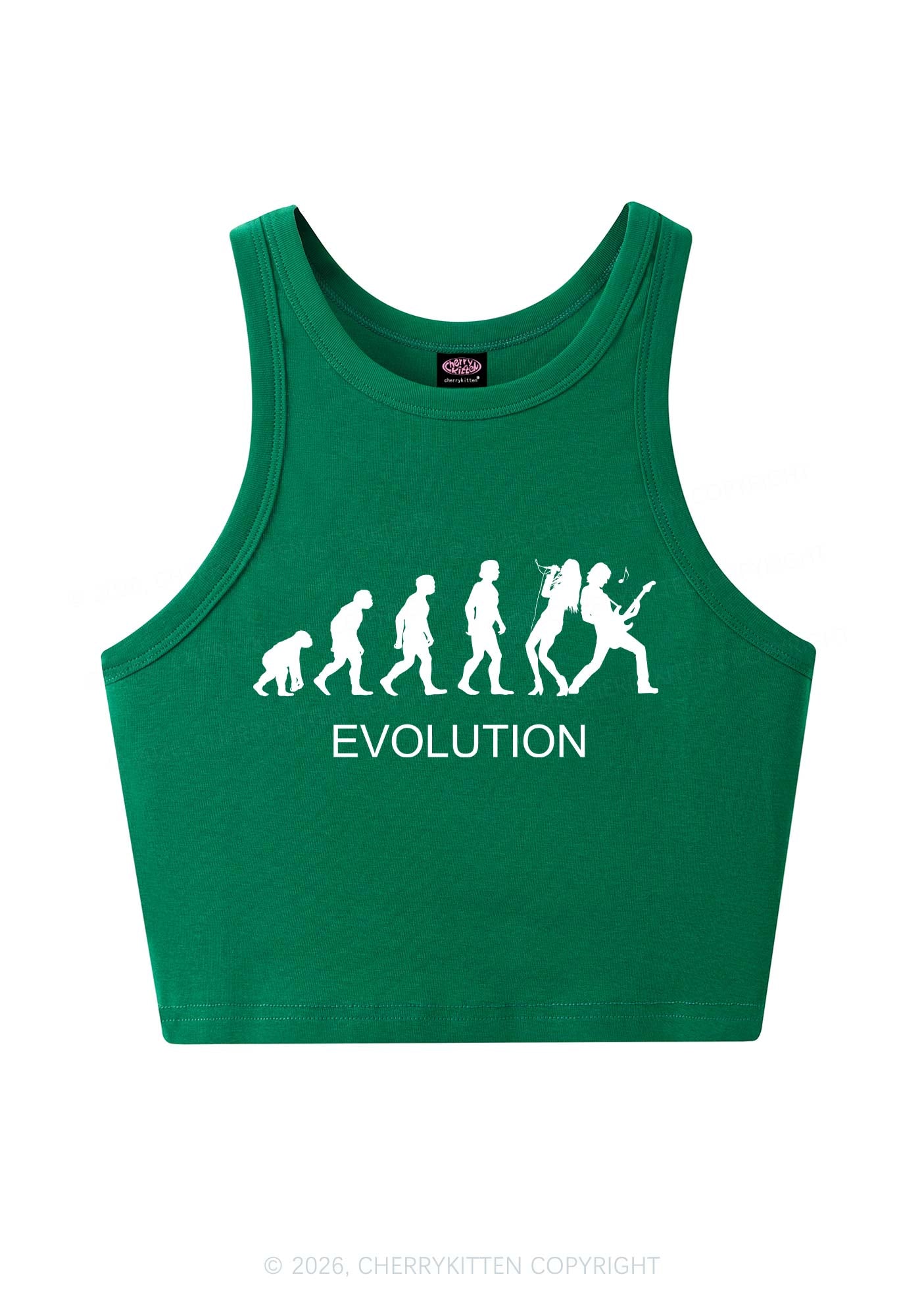 Evolution Rock Band Y2K Crop Tank Top Cherrykitten