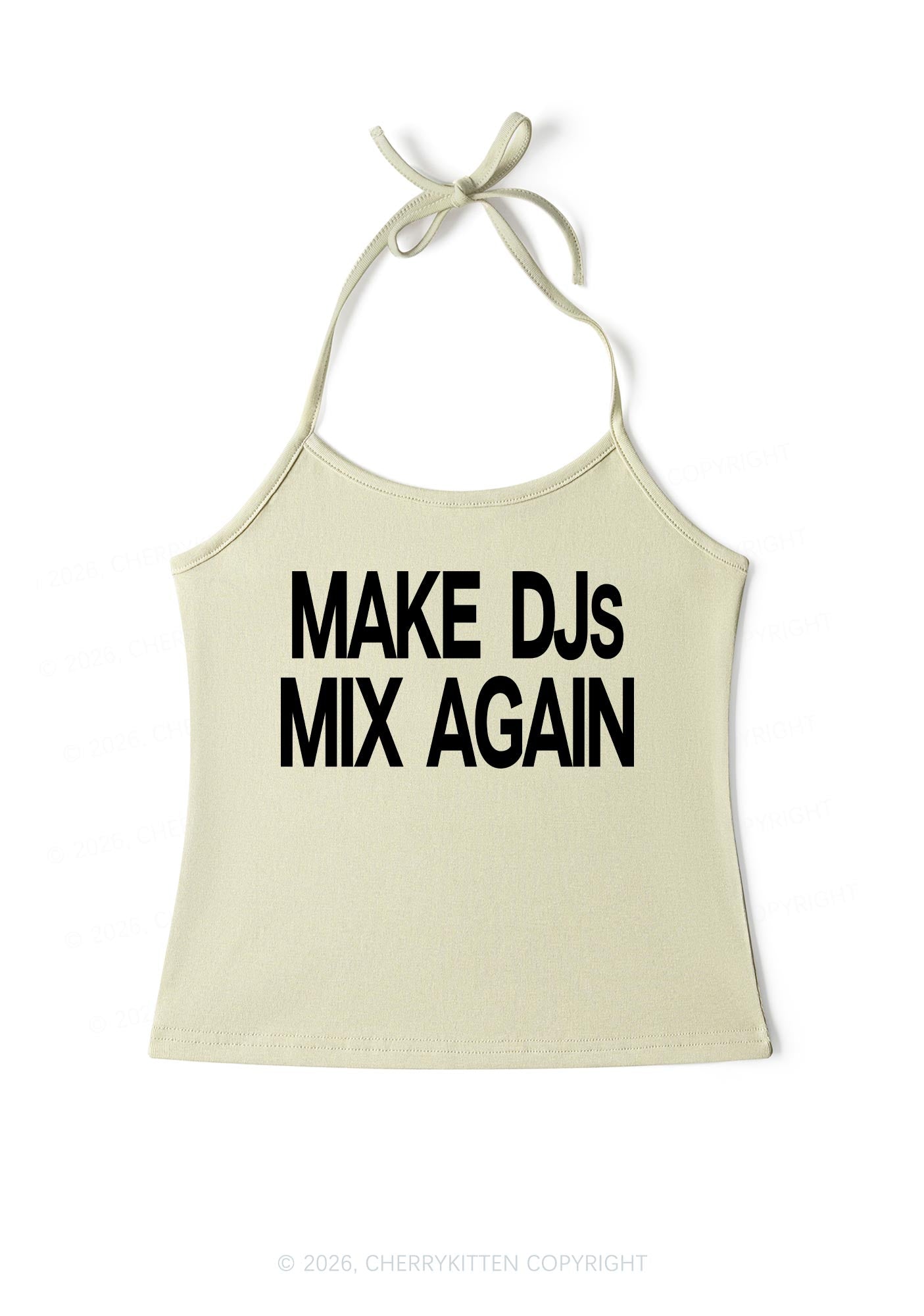 Make DJs Mix Again Y2K Halter Neck Cami Cherrykitten