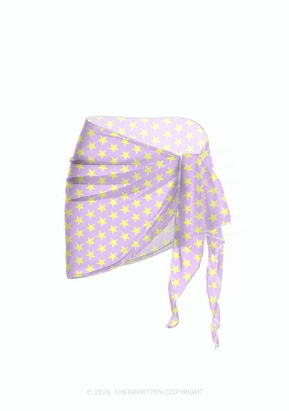 Pastel Purple Good Girl Y2K Print Bikini Set Cherrykitten