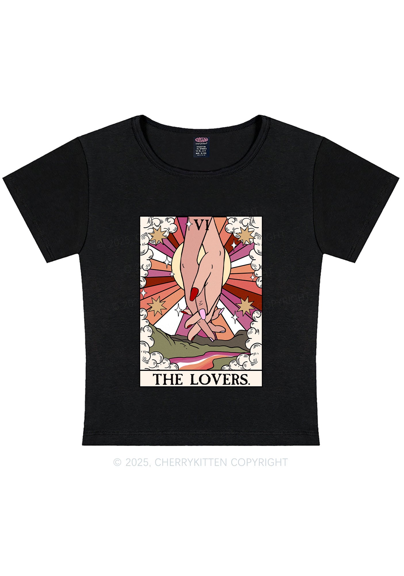 Curvy The Lesbian Lovers Pride Y2K Baby Tee Cherrykitten