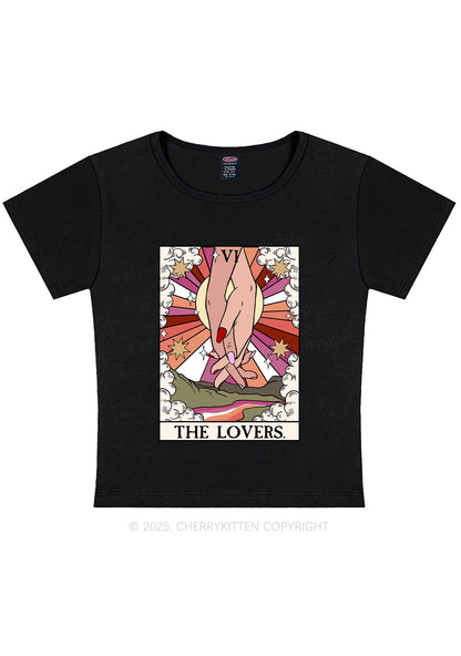 Curvy The Lesbian Lovers Pride Y2K Baby Tee Cherrykitten