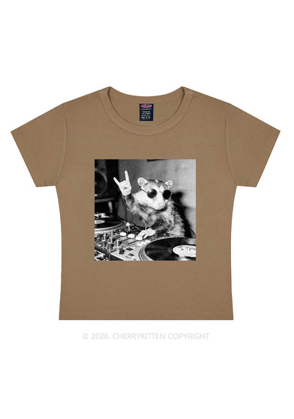 DJ Possum Y2K Baby Tee Cherrykitten