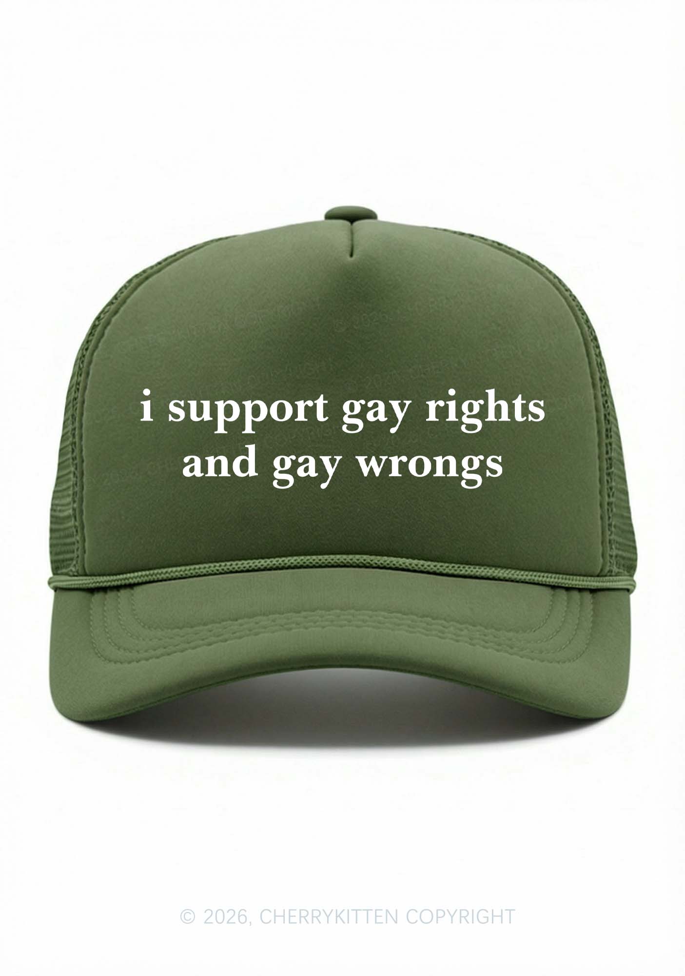 Support Gay Rights Pride Y2K Trucker Hat Cherrykitten