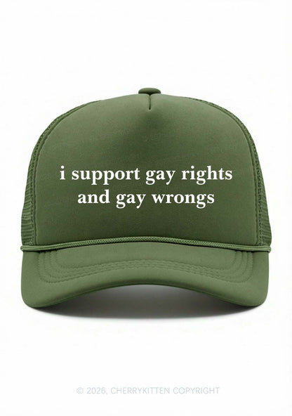 Support Gay Rights Pride Y2K Trucker Hat Cherrykitten