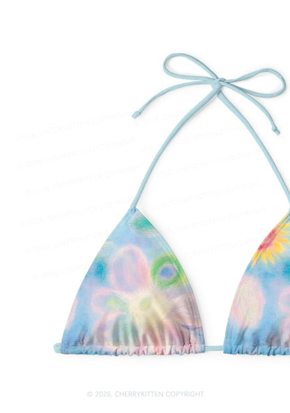 Flower Art Y2K Print Bikini Set Cherrykitten