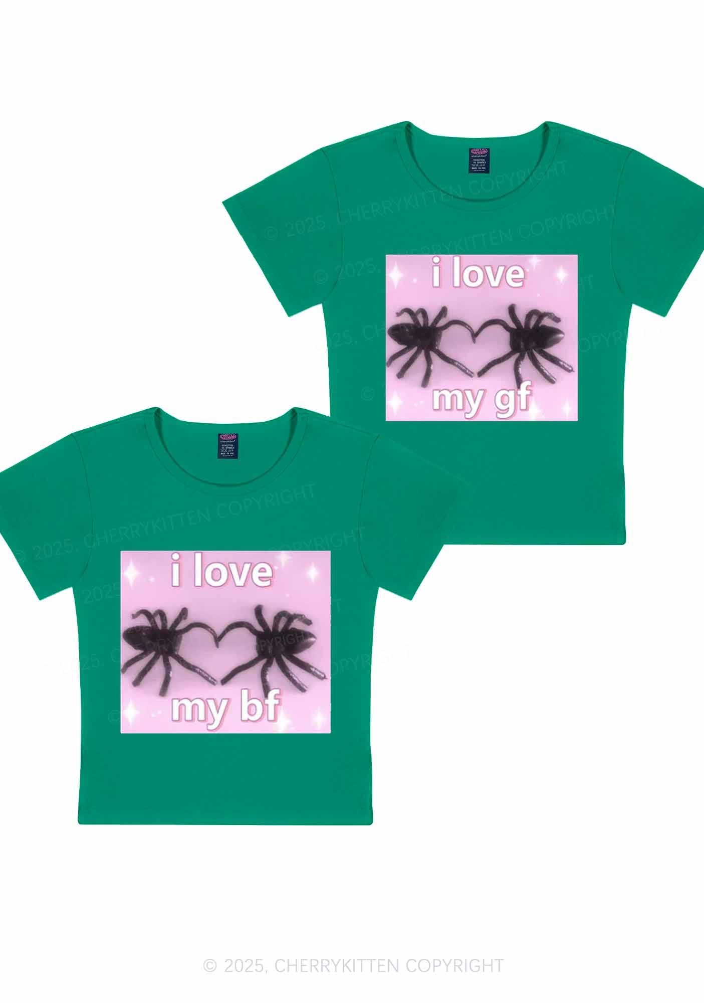 Love My Spider BF GF Y2K Valentine's Day Baby Tee Cherrykitten