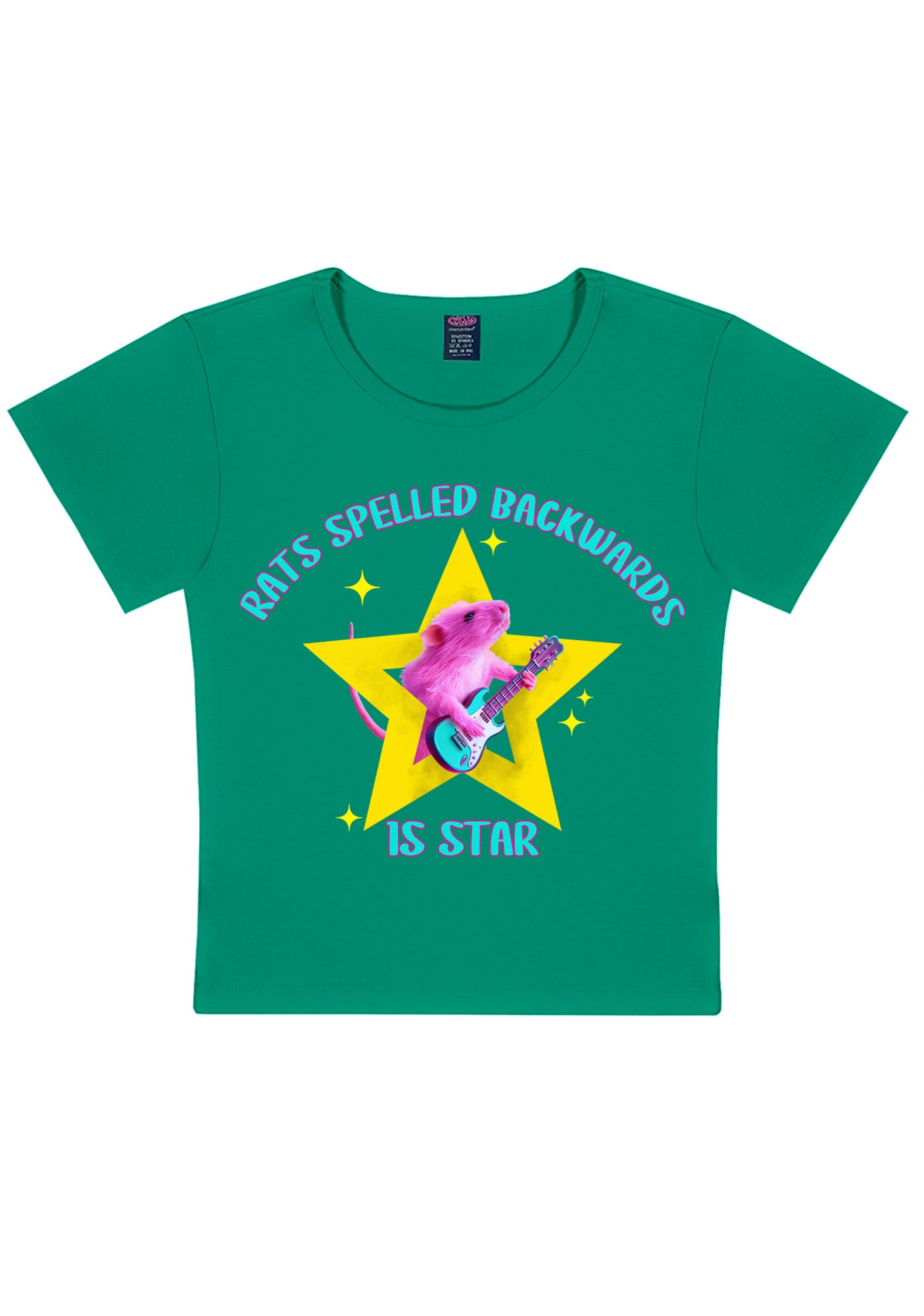 Rats Spelled Backwards Is Star Y2K Baby Tee Cherrykitten