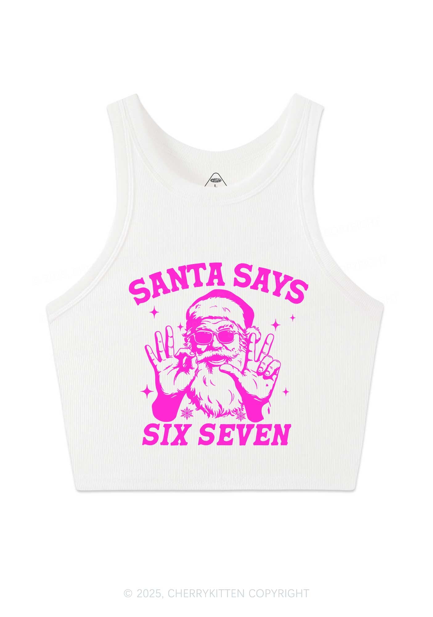 Christmas Santa Says Six Seven Y2K Crop Tank Top Cherrykitten