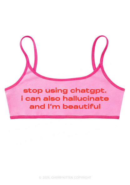 Stop Using GPT Y2K Super Crop Cami Cherrykitten