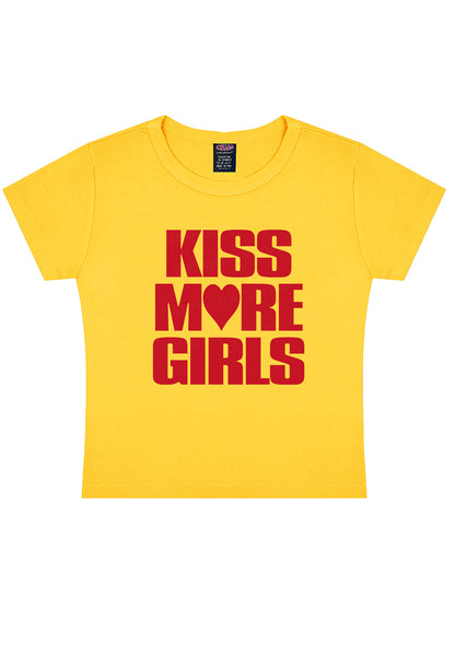 Kiss More Girls Heart Pride Y2K Baby Tee Cherrykitten
