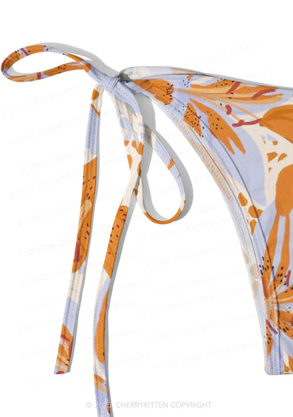 Lilies And Leopard Y2K Print Bikini Set Cherrykitten