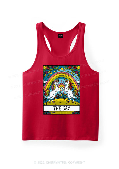 The Gay Unicorn Pride Y2K Men Racerback Tank Top Cherrykitten