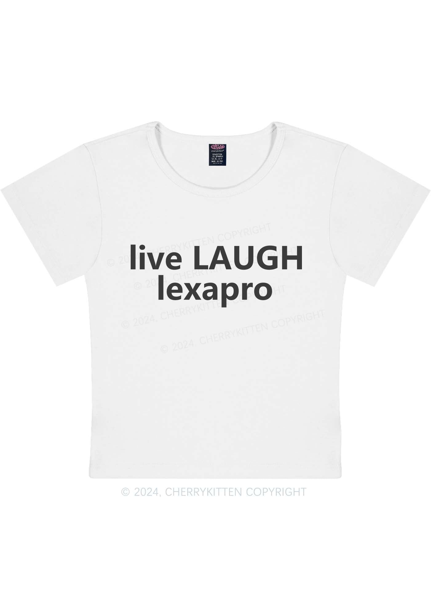 Live Laugh Lexapro Y2K Baby Tee Cherrykitten