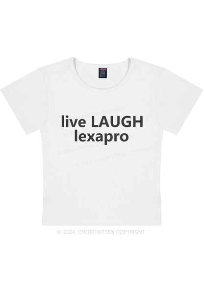 Live Laugh Lexapro Y2K Baby Tee Cherrykitten