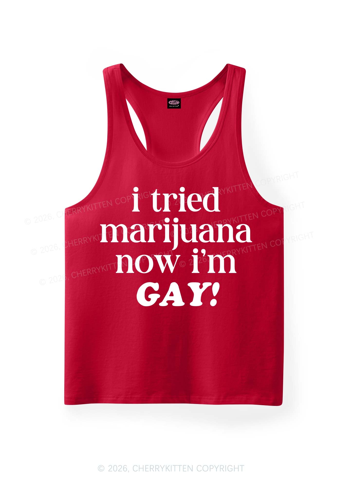 Now Im Gay Y2K Men Racerback Tank Top Cherrykitten