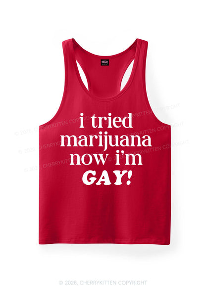 Now Im Gay Y2K Men Racerback Tank Top Cherrykitten