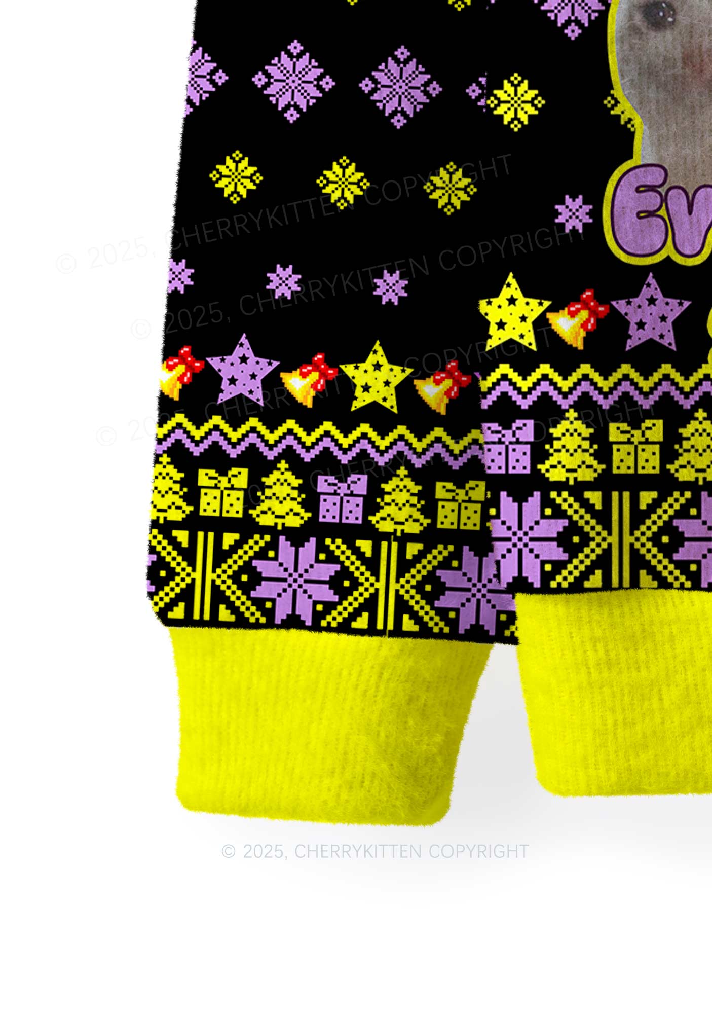 Saddies Five Cats Y2K Christmas Knit Sweatshirt Cherrykitten