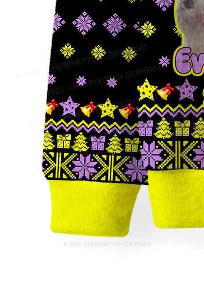 Saddies Five Cats Y2K Christmas Knit Sweatshirt Cherrykitten