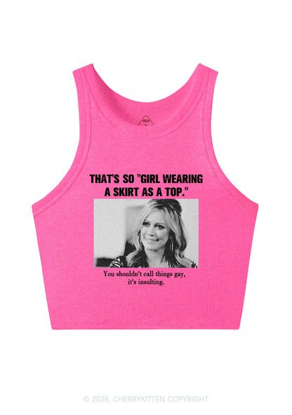 Girl Wearing A Skirt As A Top Y2K Crop Tank Top Cherrykitten