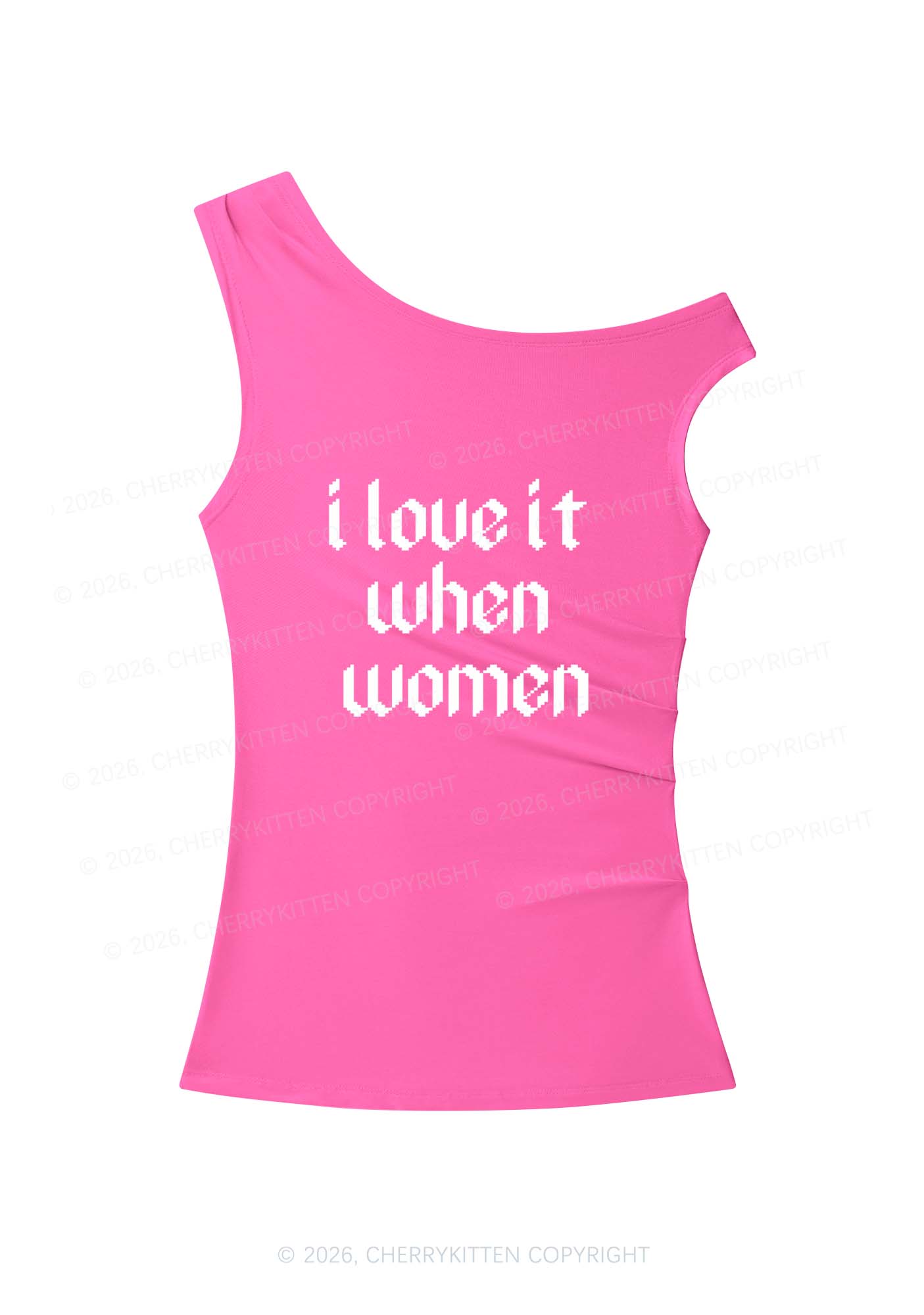 I Love It When Women Pride Y2K Off Shoulder Tank Top Cherrykitten