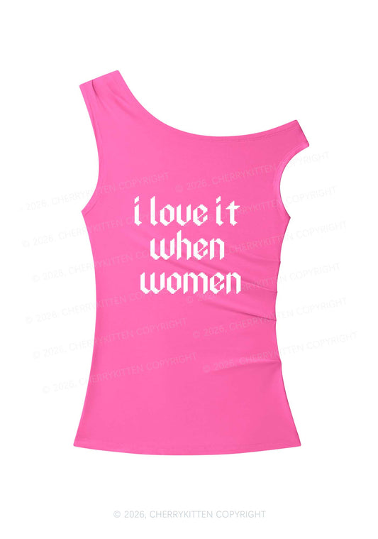 I Love It When Women Pride Y2K Off Shoulder Tank Top Cherrykitten