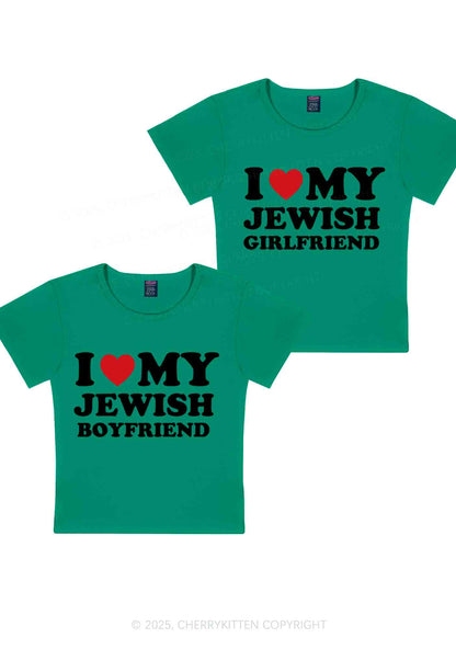 Custom I Love My Jewish GF BF Y2K Valentine's Day Baby Tee Cherrykitten