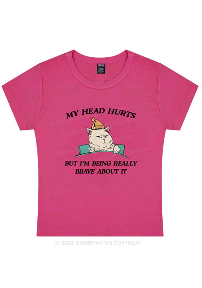 Head Hurts Y2K Baby Tee Cherrykitten